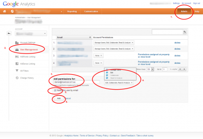 Google Analytics – Adding a New User