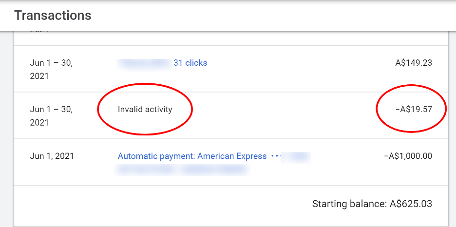 Click Fraud Invalid Activity