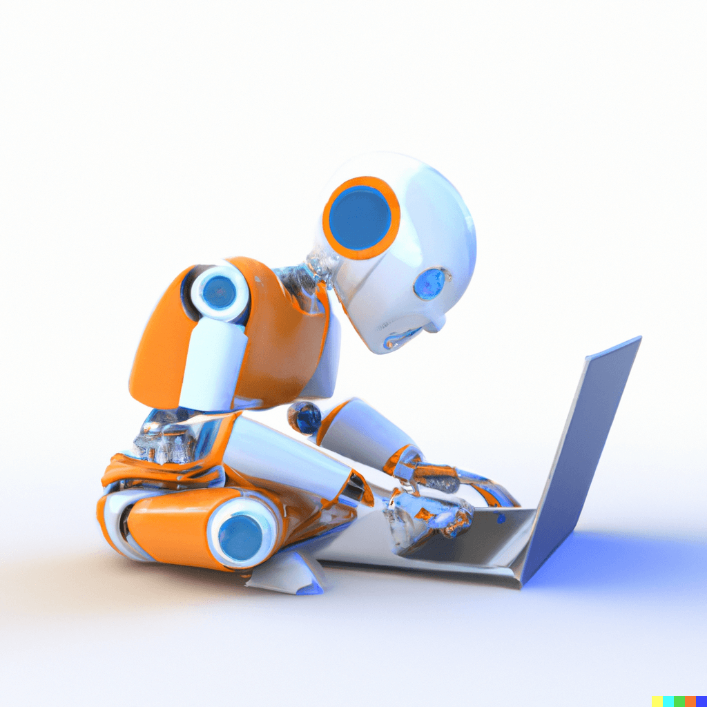 humanoid robot on computer