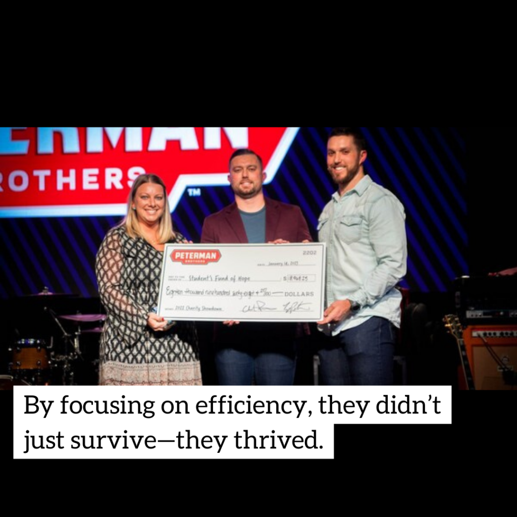 peterman brothers receiving an award